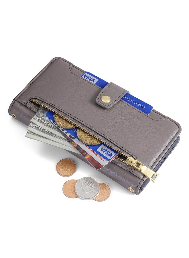 اس-توب جراب هاتف Rakuten Big S من الجلد بتصميم خروف مع سحاب ومحفظة متقاطعة - Image 4