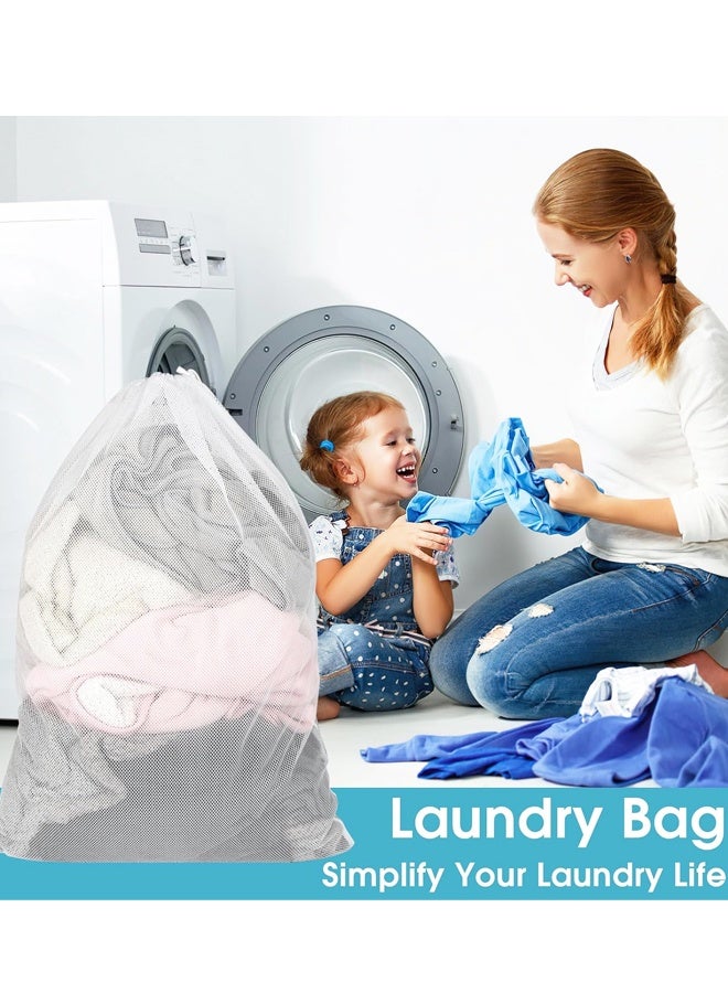 عبوتان من أكياس الغسيل الشبكية، حقيبة غسيل كبيرة برباط مناسبة لطلاب الجامعات، والسكن الجامعي، والسفر، والعائلات، وسكان الشقق - Image 5