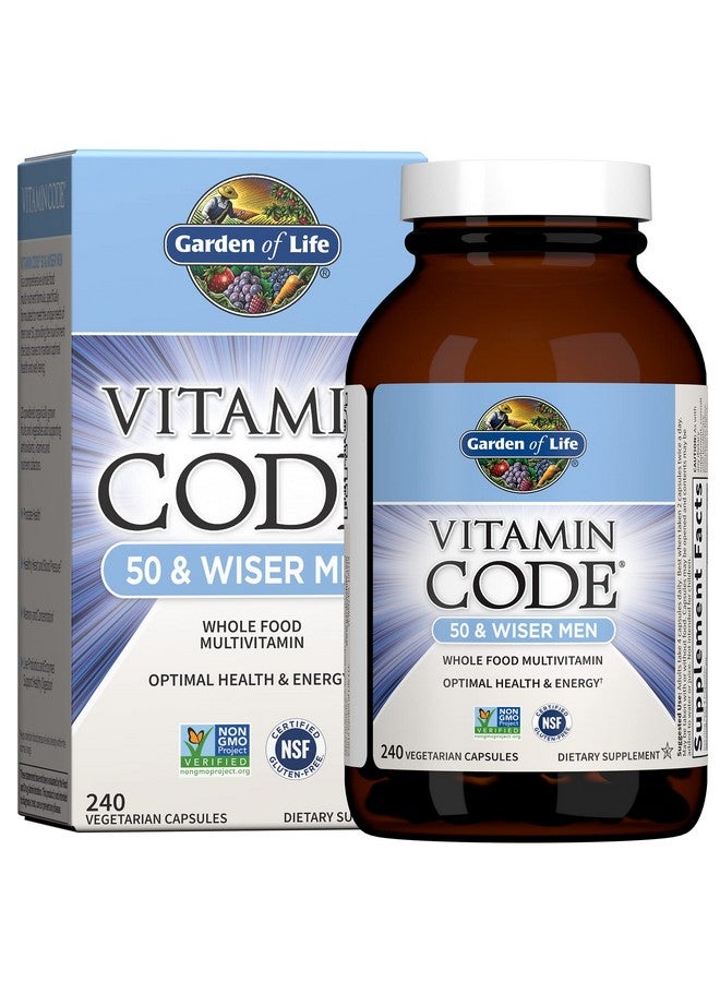 Garden of Life Garden of Life Multivitamin for Men - Vitamin Code 50 & Wiser Men's Raw Whole Food Vitamin Supplement with Probiotics, Vegetarian, 240 Capsules  - Image 1