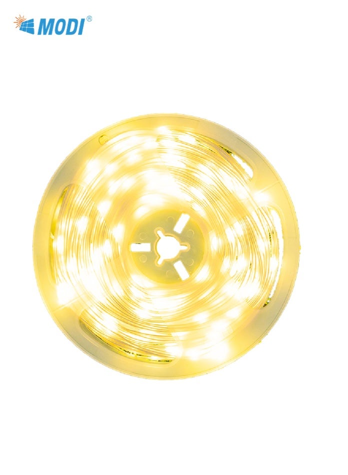 مودي أضواء زينة شمسية بطول 10 أمتار لعيد الفطر ورمضان - أضواء LED بيضاء دافئة مع 8 أوضاع إضاءة، تعمل بالطاقة الشمسية وUSB، مزودة بجهاز تحكم عن بعد، مقاومة للماء للاستخدام الخارجي - Image 2