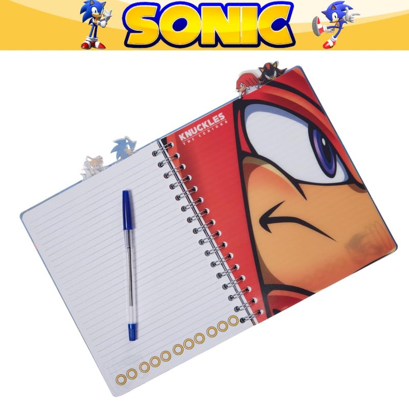 Innovative Designs Sonic the Hedgehog Tab Journal Notebook, Spiral Bound, 96 Lined Pages, 8 x 7 inches, Blue - Image 3