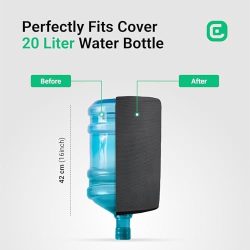 CRASOME Non-Woven Water Dispenser For 20 Ltr / Litre Bottle Jar Cover (Black) - Image 4