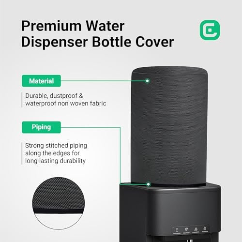 CRASOME Non-Woven Water Dispenser For 20 Ltr / Litre Bottle Jar Cover (Black) - Image 3