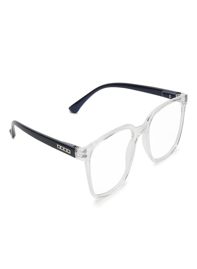CRIBA Transparent Square Reading Glass Computer Blue Cut Power +0.50+0.75+1.00+1.25+1.50+1.75+2.00+2.25+2.50+2.75+3.00 for Eye Protection from Laptop/Mobile Screen for Men & Women - B (+1.50) - Image 2