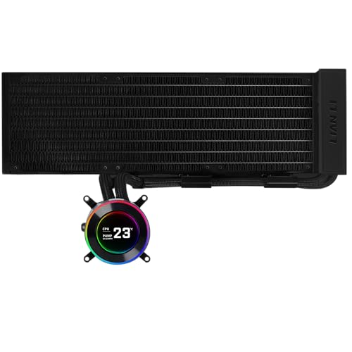 Lian Li Hydroshift II 360 Liquid CPU Cooler Flexible SlideTube Clamp Coolant Pathway 21 IPS LCD Screen 3 Control Mode Fits Most PC Fans LGA 18511700 AMD AM5AM4 Black HS2LCD36B