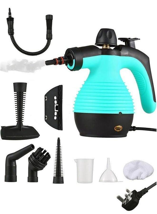 HOMESTAR Handheld Steam Cleaner for Home Pressurized with 9 Accessories and Safety Lock, 9.8Ft Extended Power Cord，Multi-Purpose Steamer Use, Floor, Car, Upholstery, Grout(Blue/Black)  - Image 1