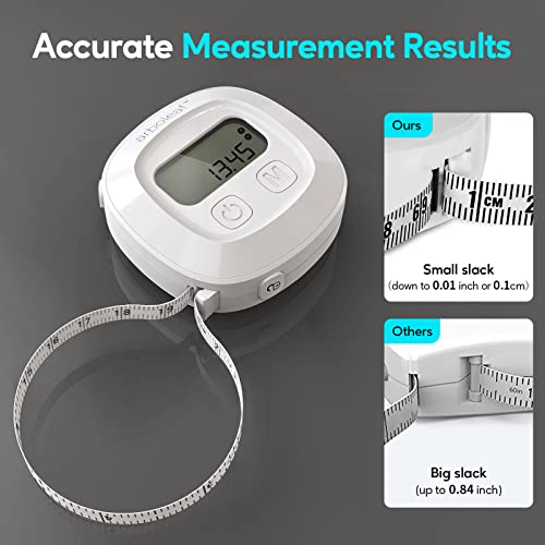 arboleaf Digital Body Tape Measure, 60in Body Measuring Tape, Bluetooth Measuring Tape for Body Measurements with App, Body Fat Measurement Device for Weight Loss, Locking, Retractable - Image 2