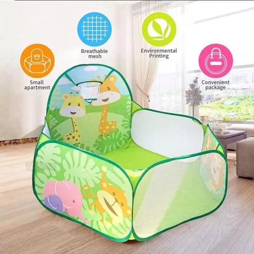 Magicwand Toddler X-X-Large Size Polyster Multi-Colored Jungle Theme Pop-Up Activity Ball-Pool Play Tent[Without Balls][Age Upto 3 Yrs] - Image 3