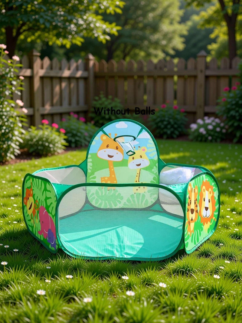 Magicwand Toddler X-X-Large Size Polyster Multi-Colored Jungle Theme Pop-Up Activity Ball-Pool Play Tent[Without Balls][Age Upto 3 Yrs] - Image 4