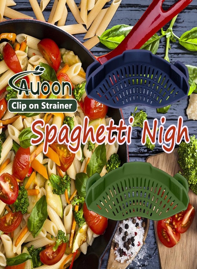 أون مصفاة سيليكون قابلة للتثبيت من AUOON لجميع الأواني والمقالي، مصفاة معكرونة قابلة للتثبيت، مصفاة طعام للحوم والخضراوات والفواكه من السيليكون - Image 4