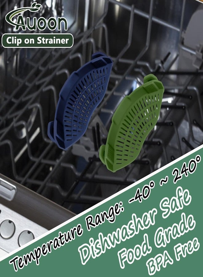 أون مصفاة سيليكون قابلة للتثبيت من AUOON لجميع الأواني والمقالي، مصفاة معكرونة قابلة للتثبيت، مصفاة طعام للحوم والخضراوات والفواكه من السيليكون - Image 3