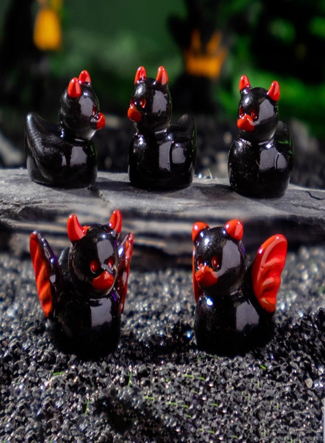 BovcTrraann 72 PCS Mini Resin Ducks Devil Mini Resin Ducks Halloween Black Demon Ducks Halloween Tiny Duck for Miniature Dollhouse Micro Landscape Garden Aquarium Craft Gifts Party Office Decor - Image 5