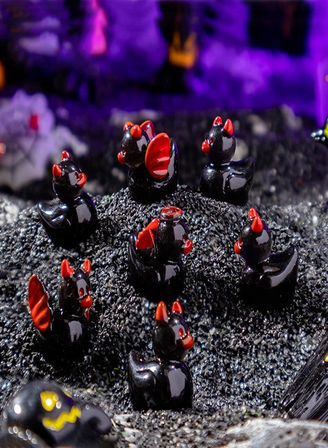 BovcTrraann 72 PCS Mini Resin Ducks Devil Mini Resin Ducks Halloween Black Demon Ducks Halloween Tiny Duck for Miniature Dollhouse Micro Landscape Garden Aquarium Craft Gifts Party Office Decor - Image 3