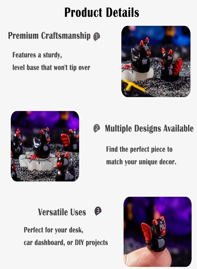 BovcTrraann 72 PCS Mini Resin Ducks Devil Mini Resin Ducks Halloween Black Demon Ducks Halloween Tiny Duck for Miniature Dollhouse Micro Landscape Garden Aquarium Craft Gifts Party Office Decor - Image 4