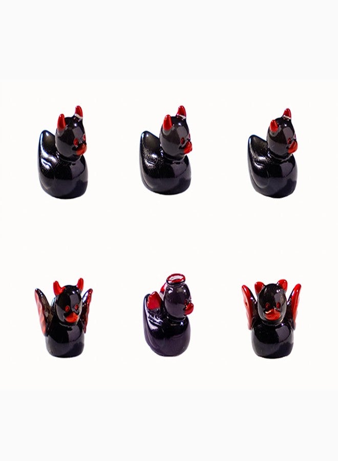 BovcTrraann 72 PCS Mini Resin Ducks Devil Mini Resin Ducks Halloween Black Demon Ducks Halloween Tiny Duck for Miniature Dollhouse Micro Landscape Garden Aquarium Craft Gifts Party Office Decor - Image 1