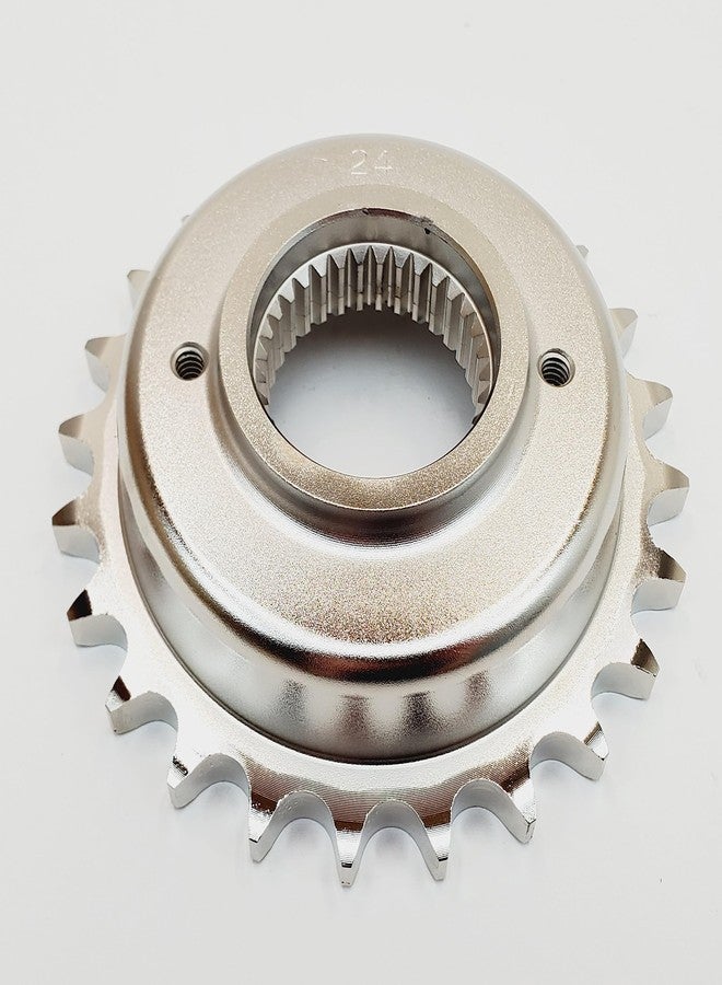 Billet Proof Designs 24 Tooth .81” Offset Transmission/Front Sprocket for Chain Drive Conversion - Fits 1985-2006 Harley Big Twin (EVO/Twin Cam) 5 Speed Models with Fine Spline Drive Gear - Use for use with 530 Chain - Image 1