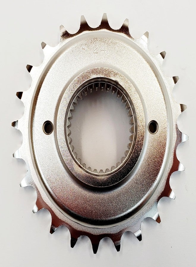 Billet Proof Designs 24 Tooth .81” Offset Transmission/Front Sprocket for Chain Drive Conversion - Fits 1985-2006 Harley Big Twin (EVO/Twin Cam) 5 Speed Models with Fine Spline Drive Gear - Use for use with 530 Chain - Image 2