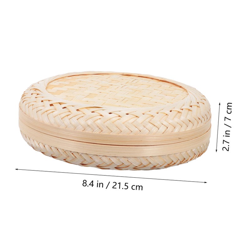 Woven Storage Box With Lid Home Organizer For Bedroom Office Decorative Storage - Image 3