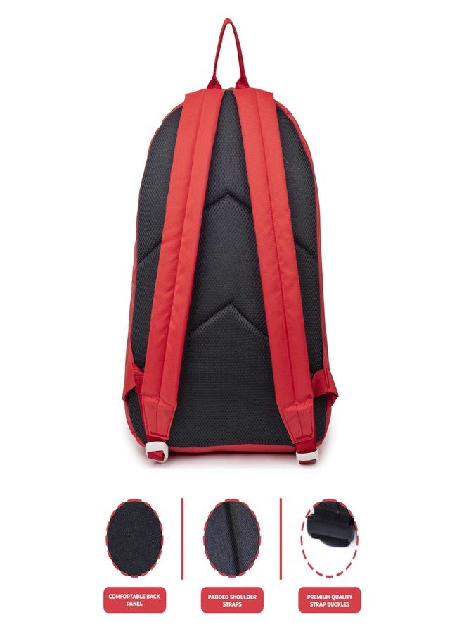 QIPS MOTIV8 School Backpack for Kids - Lightweight & Water-Resistant Tuition Bag with Cushioned Back - Unisex Travel Daypack for Boys & Girls - Daily Use Book Bag - Red - Image 5