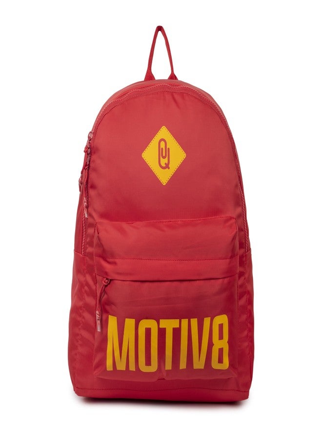 QIPS MOTIV8 School Backpack for Kids - Lightweight & Water-Resistant Tuition Bag with Cushioned Back - Unisex Travel Daypack for Boys & Girls - Daily Use Book Bag - Red - Image 1
