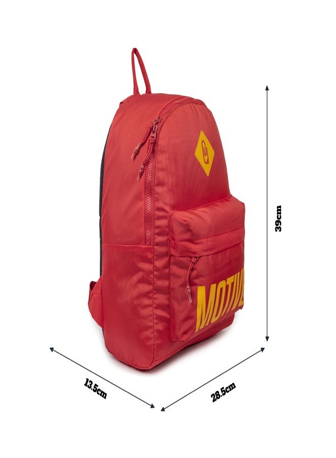 QIPS MOTIV8 School Backpack for Kids - Lightweight & Water-Resistant Tuition Bag with Cushioned Back - Unisex Travel Daypack for Boys & Girls - Daily Use Book Bag - Red - Image 3