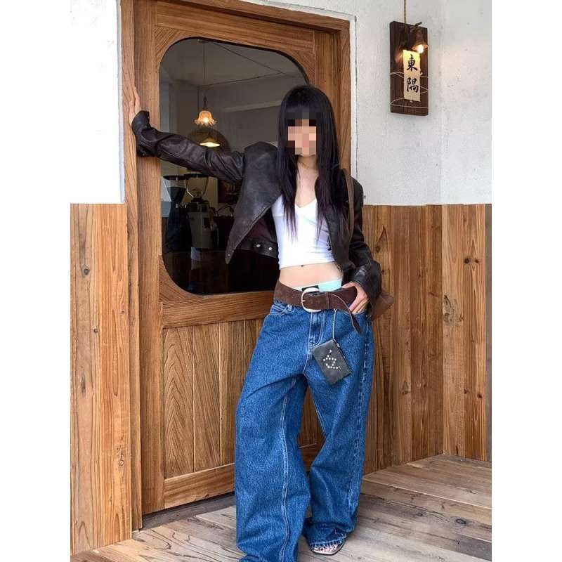 Unisex Classic Denim Jeans Loose Fit Daily Outdoor Wear - Image 1