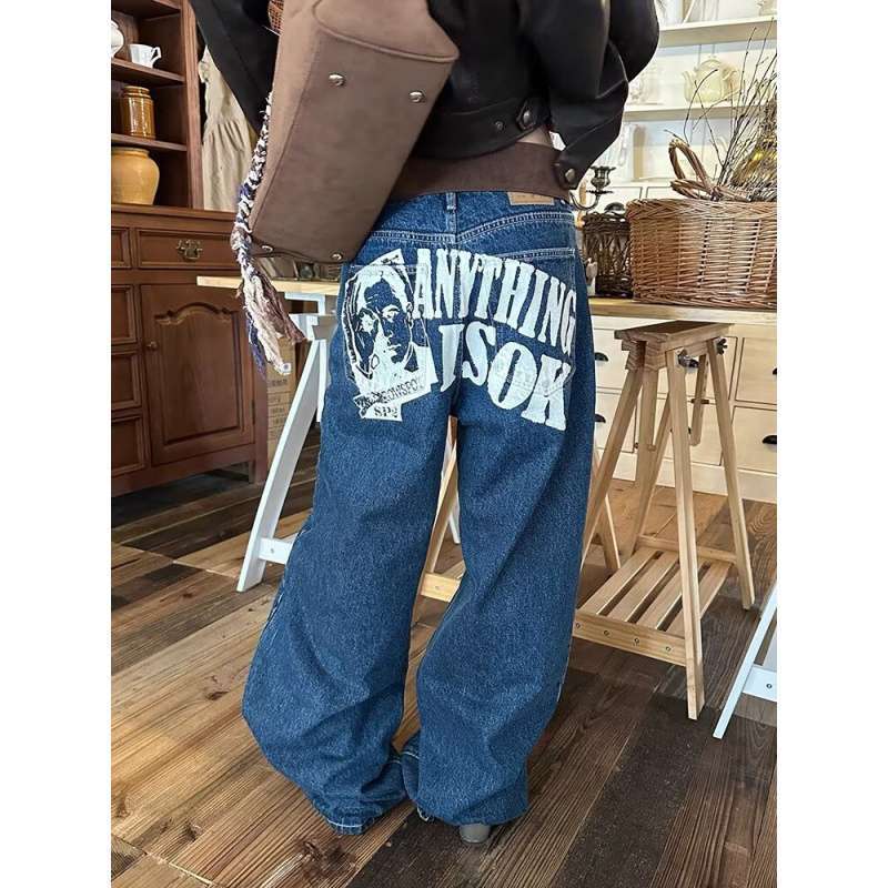 Unisex Classic Denim Jeans Loose Fit Daily Outdoor Wear - Image 2