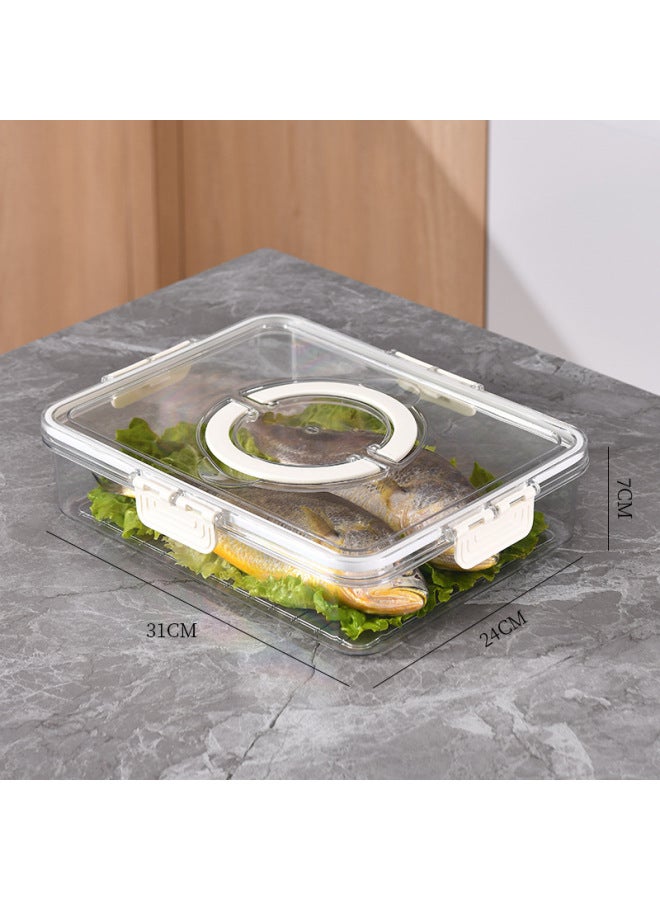 Food-grade Storage Box Sub-seasoning Seasoning Transparent Grain Box Format Seasoning Spices Sealed Kitchen Plastic Preservation-Specifications:PET Short Drain Portable With Four Compartments (outer Box)  - Image 1