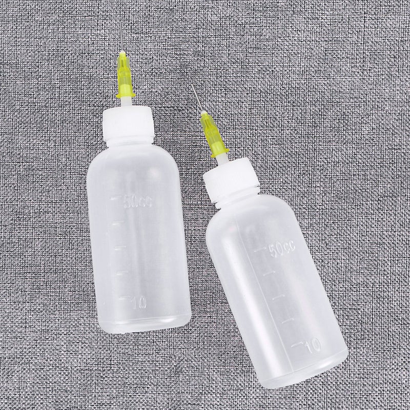 ULTNICE Plastic Applicator Precision Needle Tip Glue Dropper Dispenser Needle Squeeze Bottle Pack Of 6 White 50 ml - Image 2