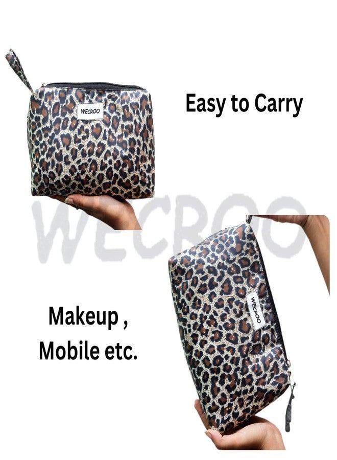 WECROO Insulated Lunch Bag Set with Matching Pouch, Leopard Print Design, Tote Bag for Women for Adults Kids Work School (Brown Cheeta Print) - Image 3