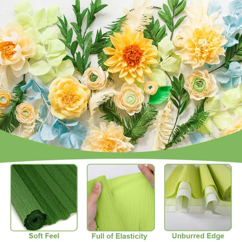 2 Rolls Heavy Crepe Paper Streamers Orange Red Green for DIY Party Decor Wedding Supplies - Image 4