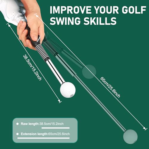 KALAUTO Golf Grip Trainer Left Handed Golf Swing Training Aid-Retractable Click Club Trainer Indoor Practice Warm Up Stick Telescopic Short Club Tempo Sound Release Trainer Devices (Black-Left Hand) - Image 4
