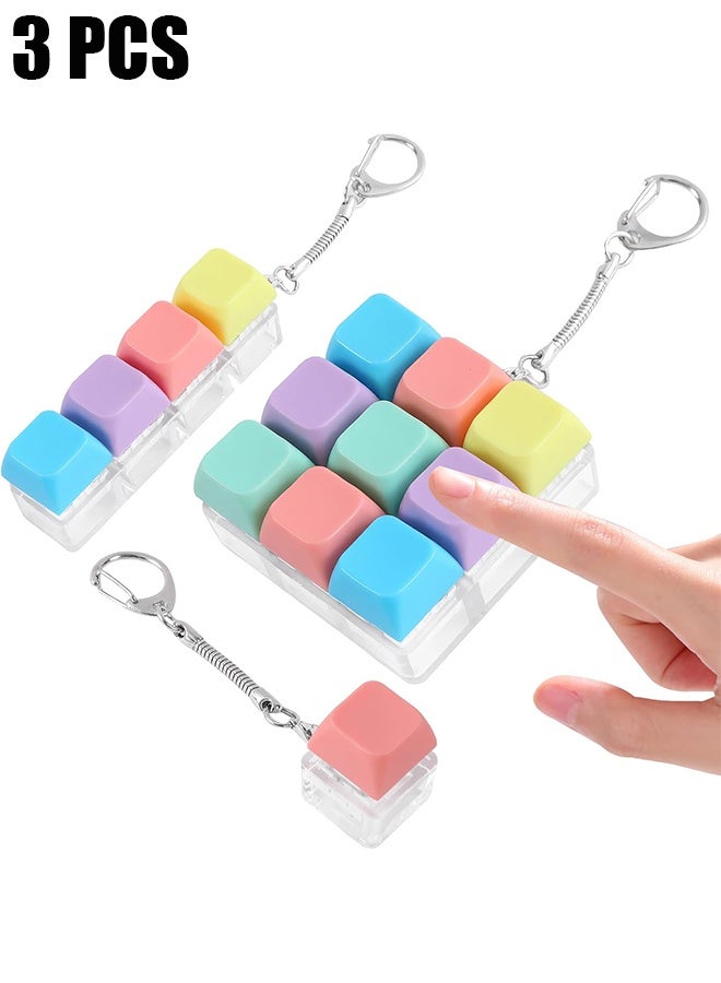 Ba Love 3 Pcs Keyboard Fidget Toys, with Keychain, Mechanical Keyboard, Suitable for Adults to Relieve Stress and Pass The Time (3 Styles) - Image 1