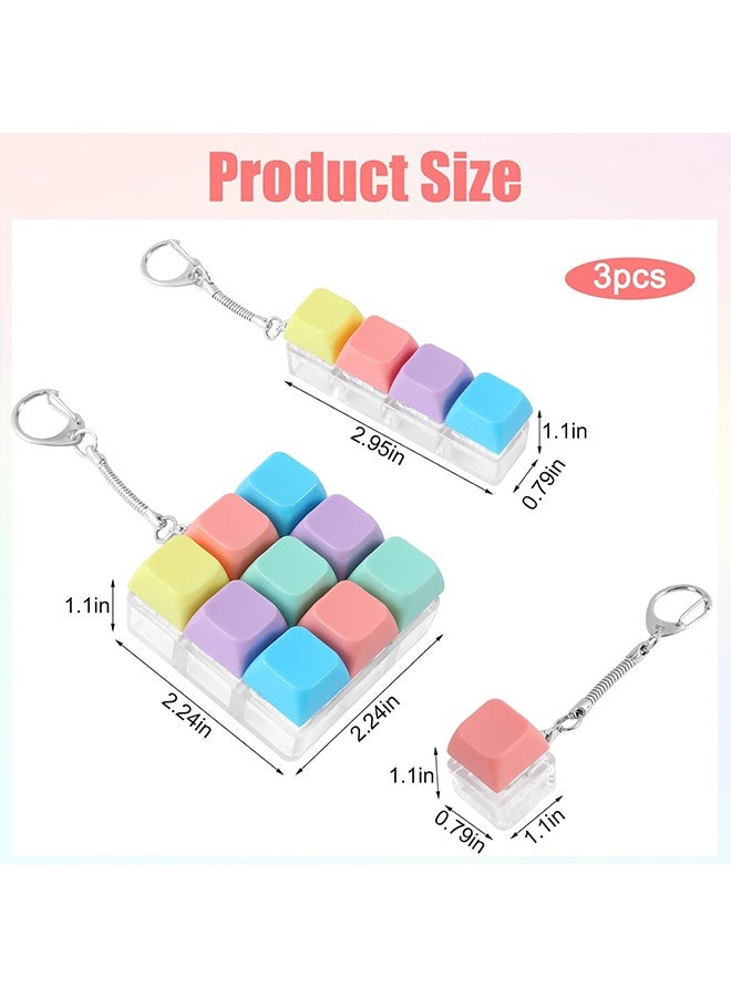Ba Love 3 Pcs Keyboard Fidget Toys, with Keychain, Mechanical Keyboard, Suitable for Adults to Relieve Stress and Pass The Time (3 Styles) - Image 2
