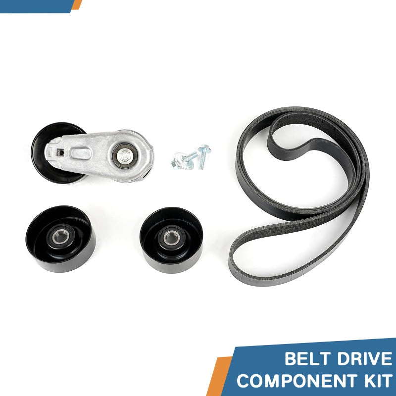 Baxzl Idler Pulley and Belt Tensioner Kit Serpentine Belt Kit for Ford F250 F350 F450 F550 Super Duty 2008 2009 2010 6.4L V8 DIESEL Replaces 90K-39051 90K39051 K080865HD 8PK2200 39051 36354 36492 - Image 2