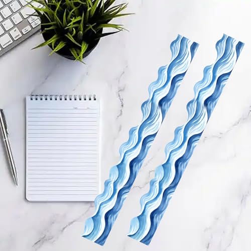 Besttile Ocean Waves Bulletin Board Borders 3 x 11 Inch Summer & Back to School Theme Party Classroom Decorations,30 Pcs - Image 4