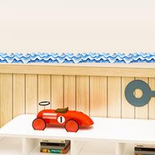 Besttile Ocean Waves Bulletin Board Borders 3 x 11 Inch Summer & Back to School Theme Party Classroom Decorations,30 Pcs - Image 3