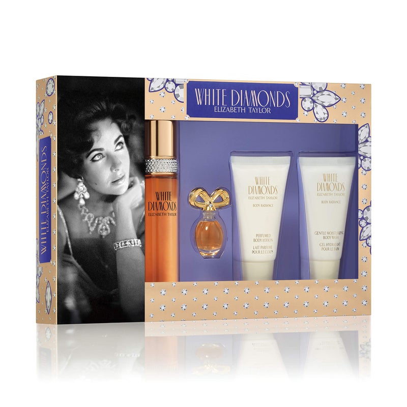 Elizabeth Taylor WHITE DIAMONDS by Elizabeth Taylor 4 Piece Gift Set with 1.7 EDT SPRAY for Women - Image 2