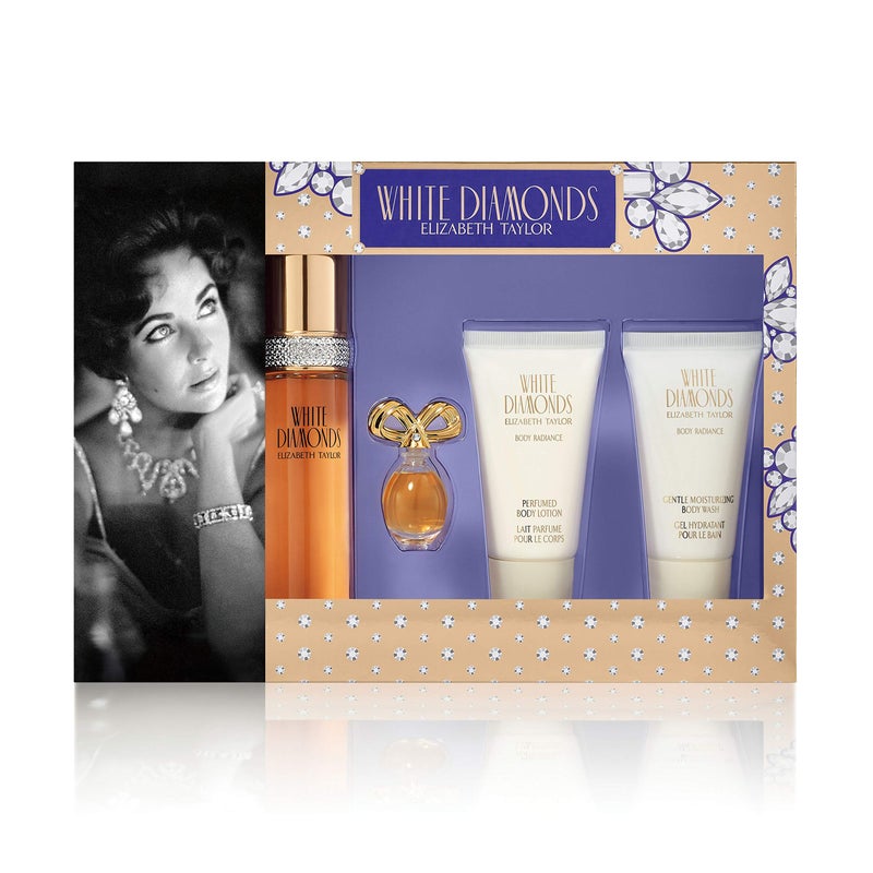 Elizabeth Taylor WHITE DIAMONDS by Elizabeth Taylor 4 Piece Gift Set with 1.7 EDT SPRAY for Women - Image 1