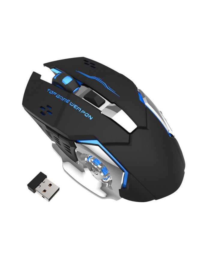 Wireless Mouse Bluetooth Mute Charging Game E-sports Office Notebook Universal Computer Accessories Mouse Customization-Color:Plug And Play [wireless Black] Hot Wheels - Image 1