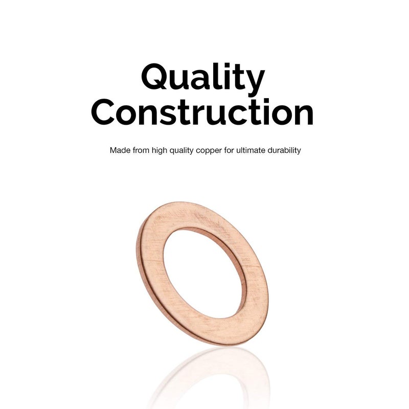 NACX M8 Flat Washer Copper Sealing Ring, 8mm ID 12mm OD 1mm Thickness Metric Sealing Gasket, 100 Pieces - Image 5
