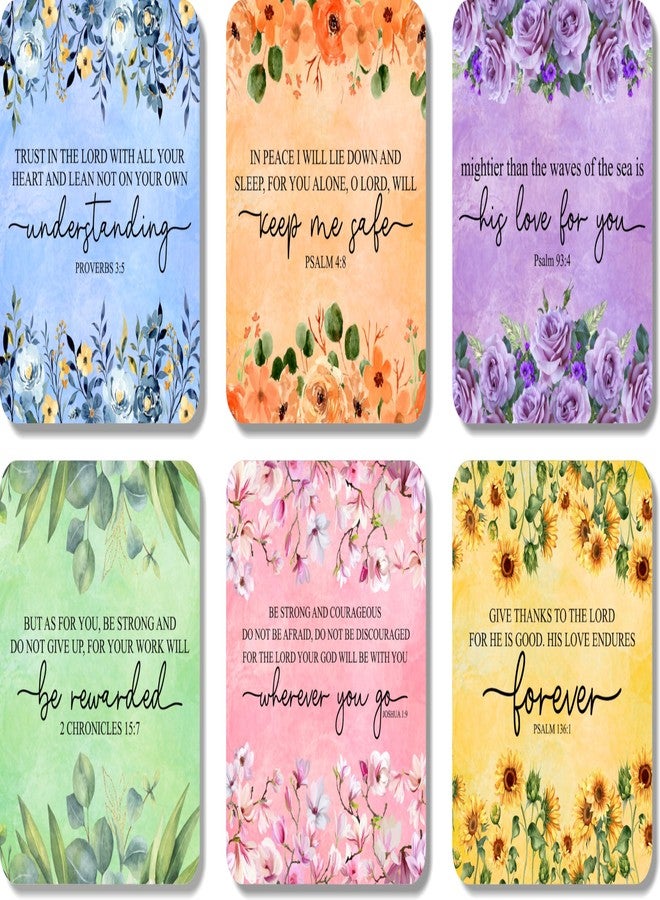 Printality Bible Verse Fridge Magnet Set of 6 - Christian Inspirational Scripture Magnets - Floral Faith Design - Strong Hold MDF Magnets for Fridge, Kitchen, Home & Office Décor - Image 1