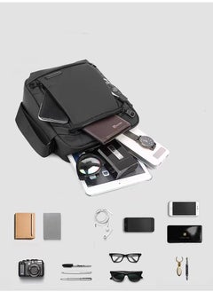 Skycare Skycare Crossbody Bag Men Shoulder Bag for Men Business Man Purse Messenger Bag with Adjustable Strap (Black)  - Image 4