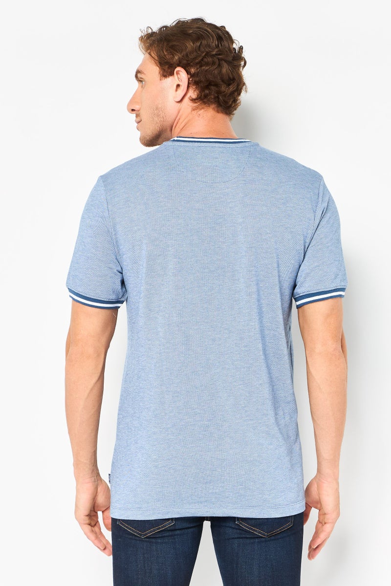 Chaps Men Crew Neck Short Sleeve Birdseye T-Shirt, Multicolor - Image 2