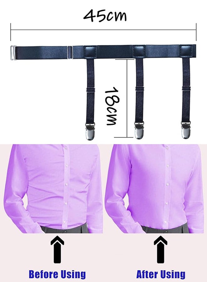 حامل قميص رجالي مكون من قطعتين لتثبيت القميص، وربطة العنق، وحامل لتثبيت القميص للرجال، مع حلقات مرنة عالية للساق - Image 2