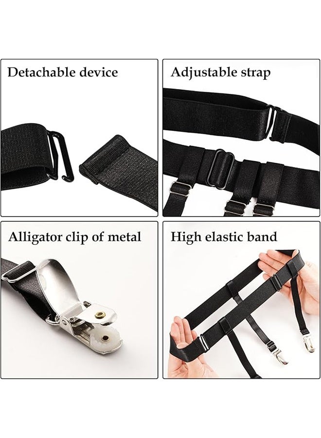 حامل قميص رجالي مكون من قطعتين لتثبيت القميص، وربطة العنق، وحامل لتثبيت القميص للرجال، مع حلقات مرنة عالية للساق - Image 3