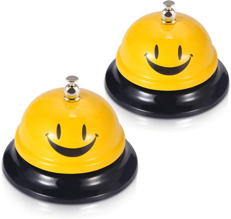 EMDMAK Call Bell, Service Bell for The Porter Kitchen Restaurant Bar Classic Concierge Hotel (3.35 Inch Diameter) (2 Pack)(Yellow) - Image 1