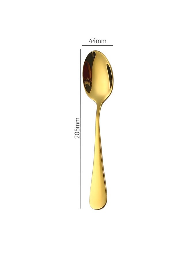 Thick Stainless Steel Tableware Home Soup spoon Dessert spoon Ice Cream Spoon Gold 