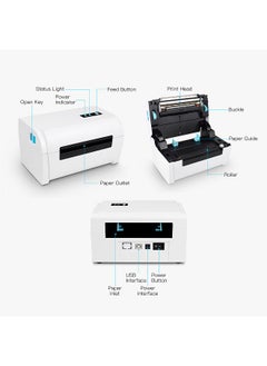 Generic Thermal Label Printer High Speed Shipping Label Printer USB BT Connection Support 40-110mm Paper Width Compatible with Windows for Supermarket Store Restaurant Logistic  - Image 2
