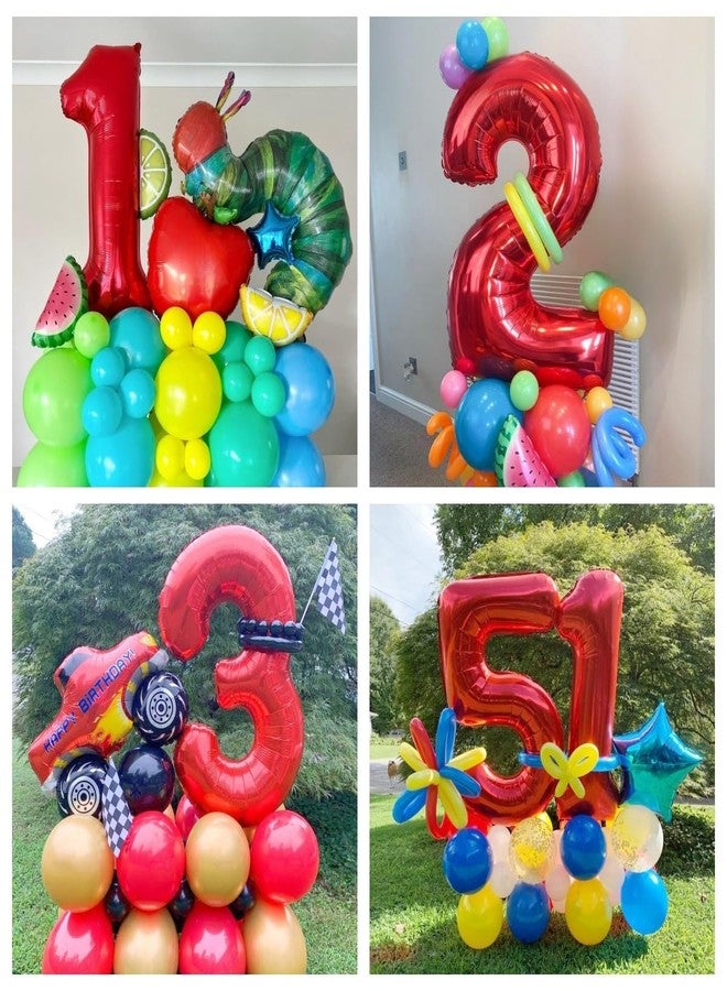 BBPOOL Red 5 Number Balloons,40 Inch 5 Balloons Foil Mylar Helium Big Red 5 Balloon Number for Birthday Party Anniversary Decorations - Image 5